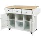 HOMLUX 53" Kitchen Island with Drop-Leaf in White, , large