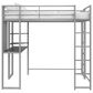 DHP Abode Full Metal Loft Bed with Desk in Silver, , large