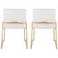 LumiSource Dutchess Side Chair with White Faux Leather Cushion in Gold (Set of 2), , large