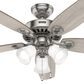 Hunter Builder Plus 52" Ceiling Fan with Lights in Brushed Nickel, , large