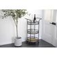 Maple and Jade 35" Bar Cart in Matte Black, Natural Brown and Clear, , large