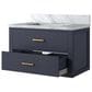 Lexora Home Castor 30" Single Bathroom Vanity in Blue with 2 cm White Carrara Marble Top and Rectangular Sink, , large