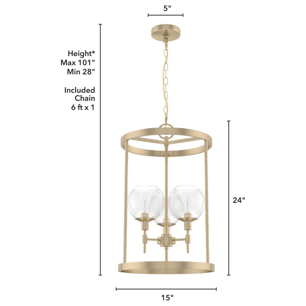 Hunter Xidane 3-Light Foyer Lantern in Alturas Gold, , large