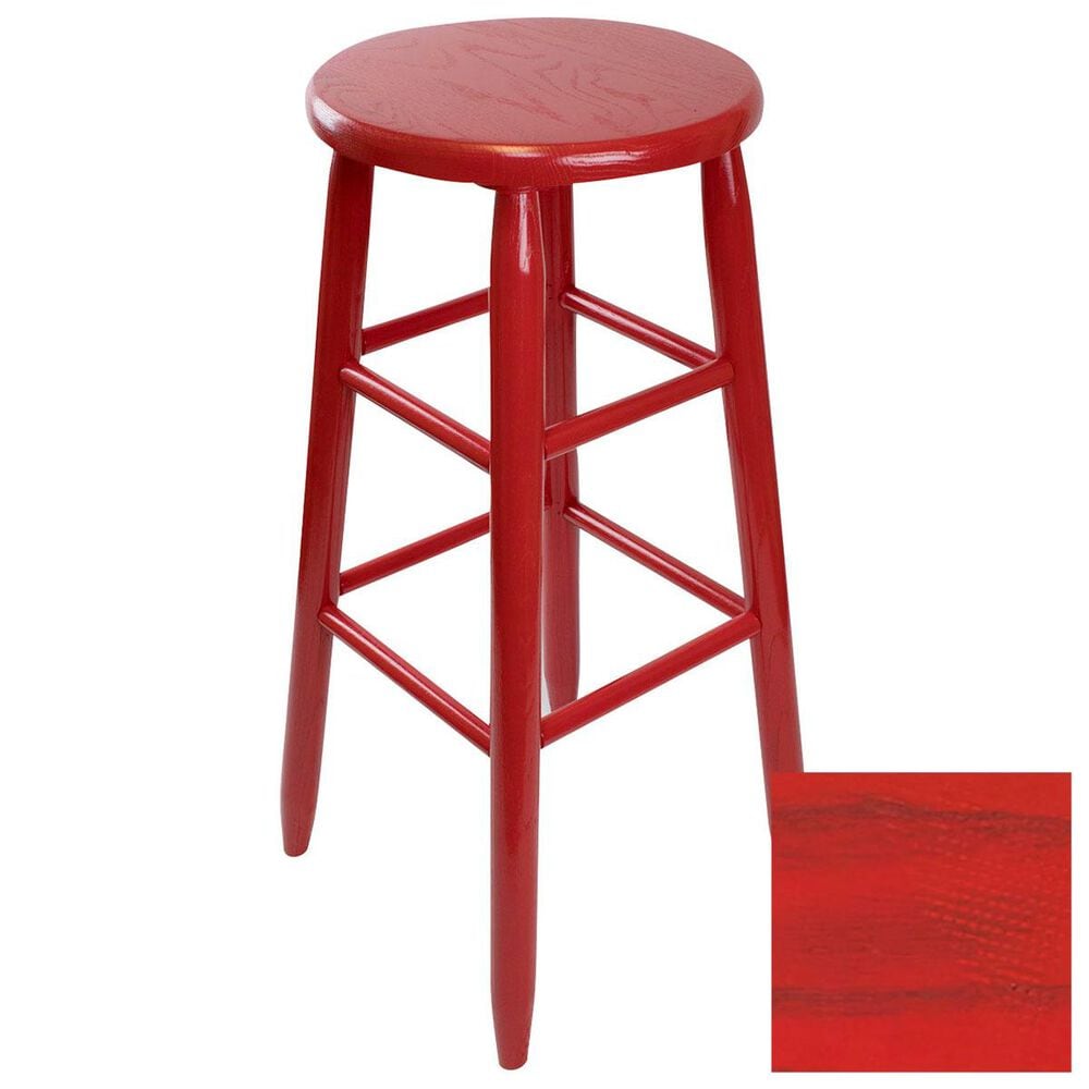 Lakeside Garland Round Barstool in Woodleaf Red, , large