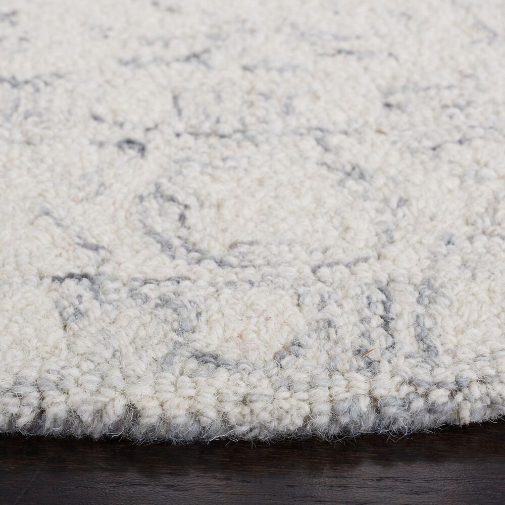 Safavieh Micro-Loop Oriental 5&#39; Round Charcoal and Ivory Area Rug, , large
