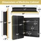 HOMLUX 20" x 30" Bathroom Medicine Cabinet with Mirror in Gold, , large