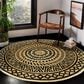 L&R Resources Synergy 4" Round Tan and Black Area Rug, , large