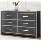 Ashley Zuraleus 6-Drawer Dresser Only in Matte Black and Chrome, , large