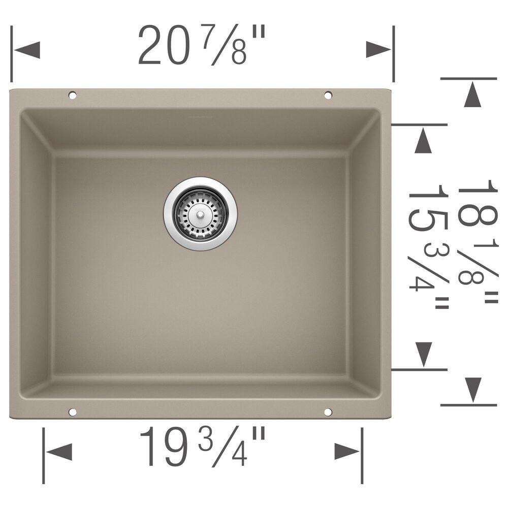 Blanco Precis 21&quot; Single Bowl Kitchen Sink in Truffle, , large