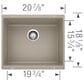 Blanco Precis 21" Single Bowl Kitchen Sink in Truffle, , large