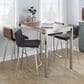 Lumisource Mason Swivel Counter Stool with Black Cushion in Stainless Steel and Walnut (Set of 2), , large