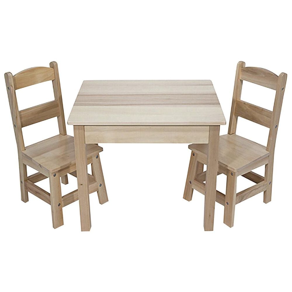 Melissa & Doug Wooden Table and 2 Chairs in Natural, , large