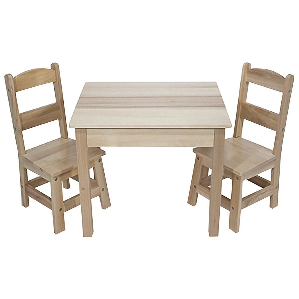 Melissa & Doug Wooden Table and 2 Chairs in Natural