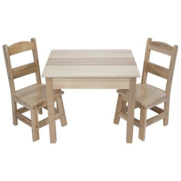 Melissa & Doug Wooden Table and 2 Chairs in Natural, , large