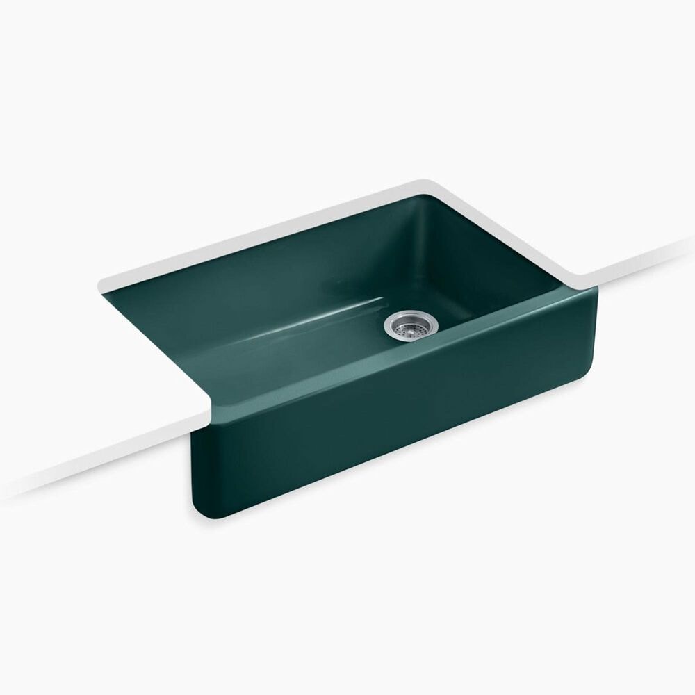 Kohler Whitehaven 35.75" Single Bowl Farmhouse Kitchen Sink in Teal, , large