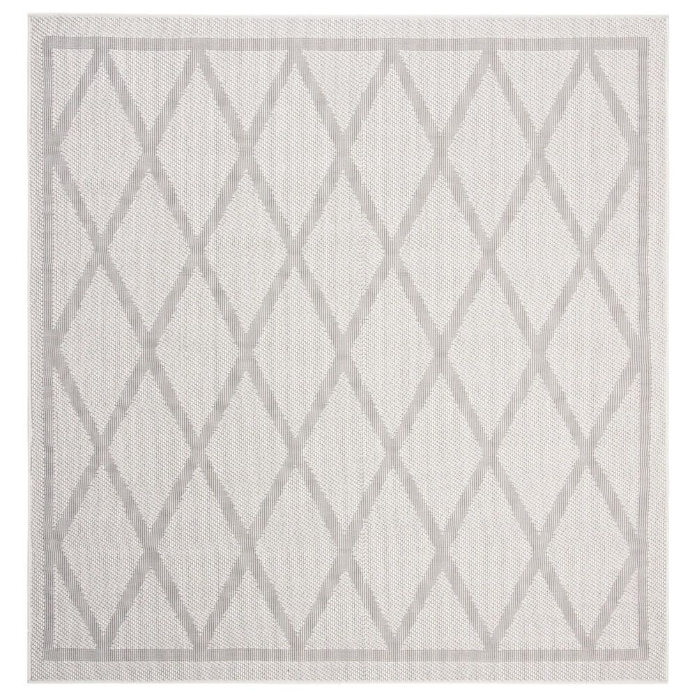 Safavieh Bermuda BMU805A 6"7" Square Ivory and Light Grey Indoor/Outdoor Area Performance Rug, , large