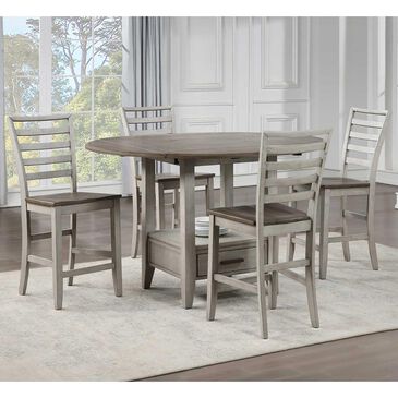 Steve Silver Abacus 5-Piece Counter Height Dining Set in Smoky Alabaster and Smoky Honey, , large