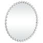 Maple and Jade 36" Round Metal Wall Mirror with Beaded Detailing in Satin Silver, , large