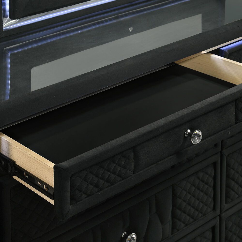 Pacific Landing Lorient 8-Drawer LED Dresser Only in Black, , large