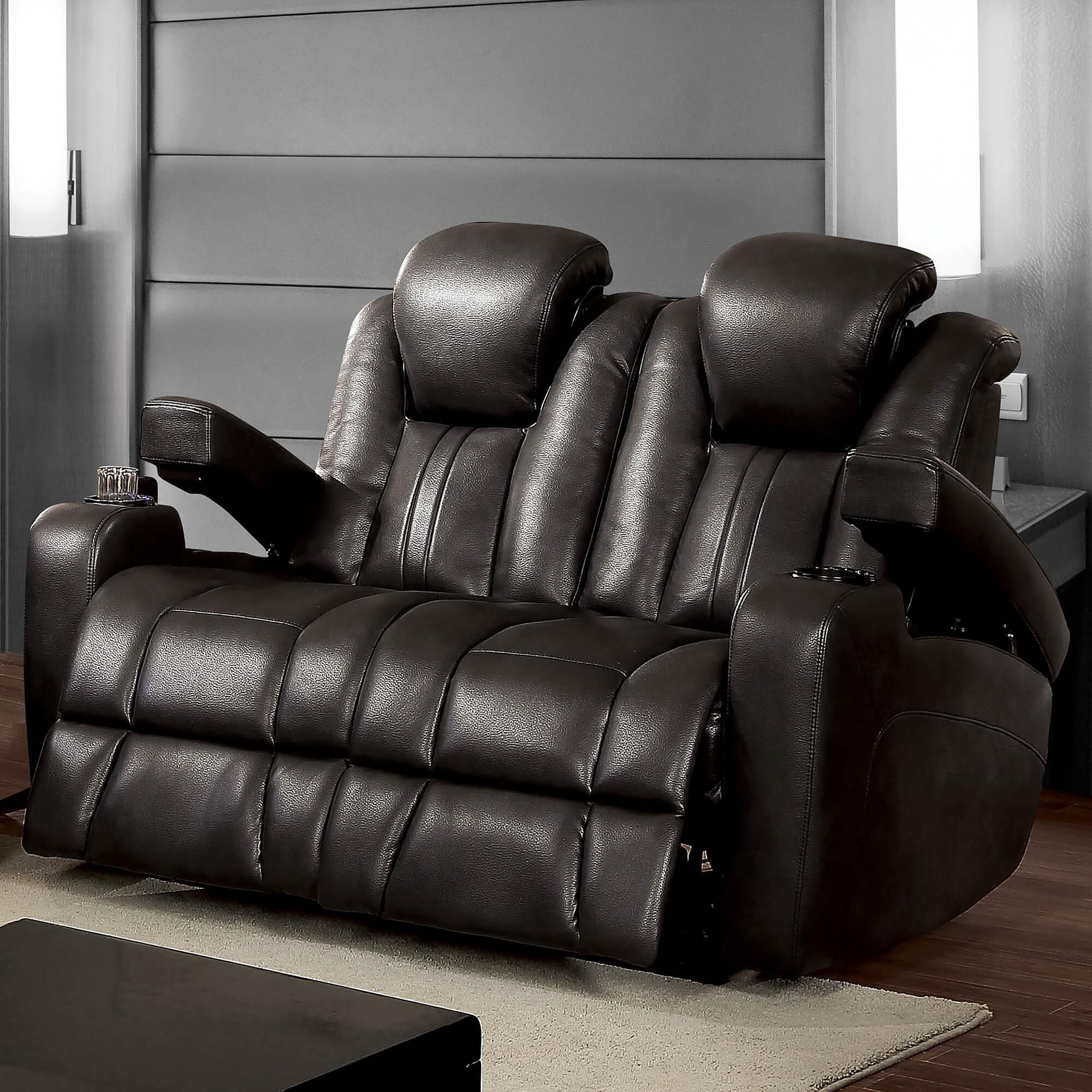 Dark gray reclining loveseat on sale