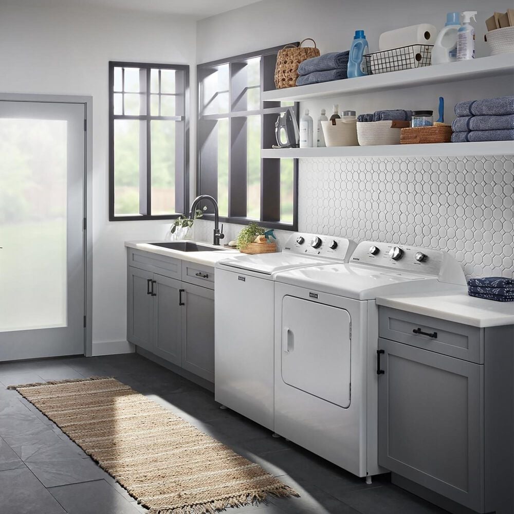 Maytag 7.0 Cu. Ft. Front Load Electric Wrinkle Prevent Dryer in White, , large