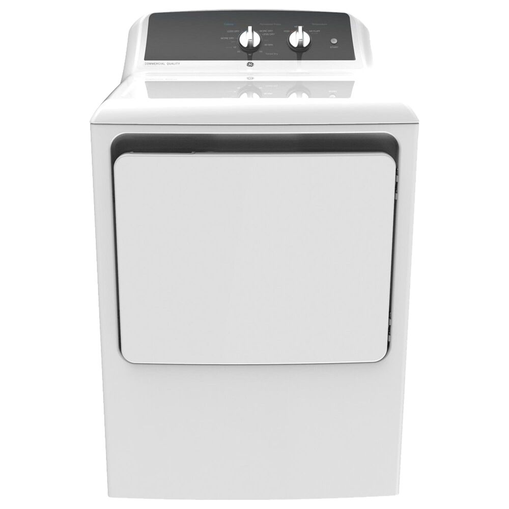 GE Appliances 6.2 Cu. Ft. Gas Dryer in White and Stainless Steel, , large