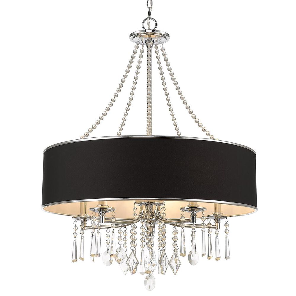 Golden Lighting Echelon 5-Light Chandelier in Chrome with Tuxedo Shade, , large