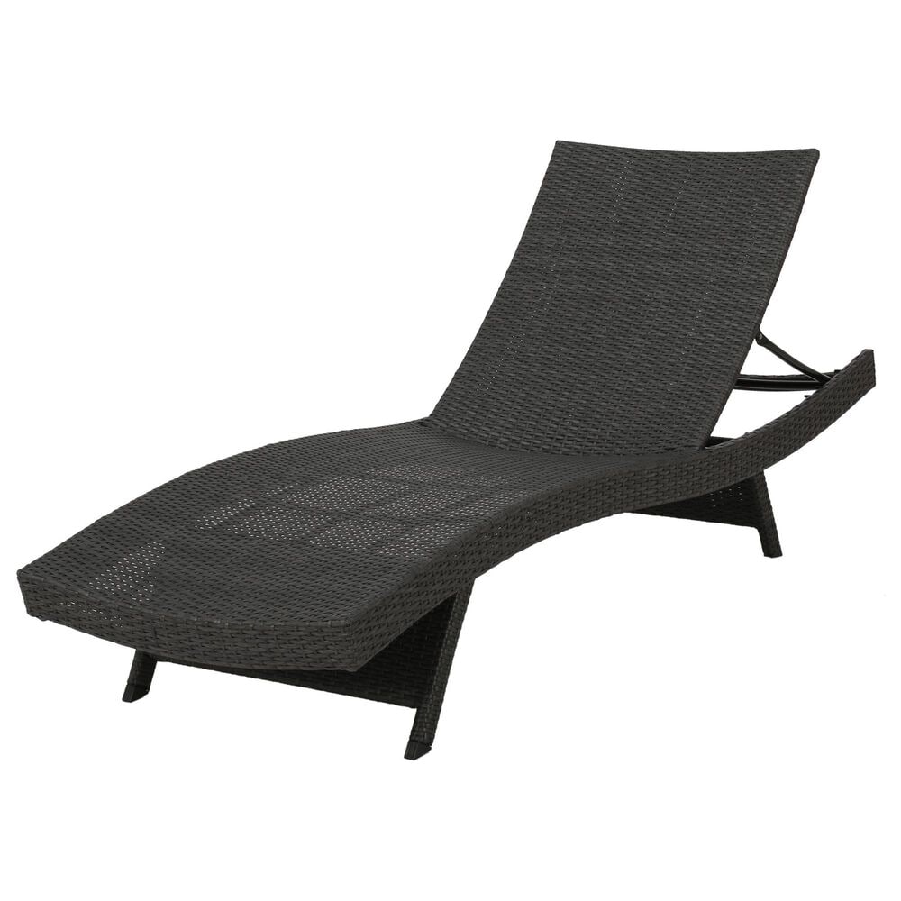 Hearth and Haven Salem PE Wicker Chaise Lounge in Grey, , large