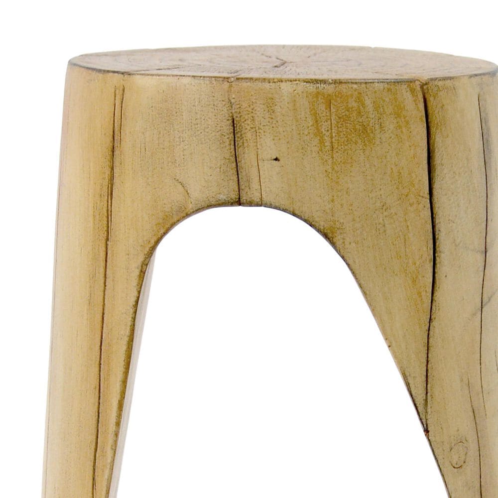 Hearth and Haven Outdoor End Table with Hollow Design in Natural, , large