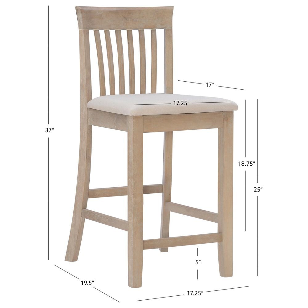 Linon Home Decor Torino Craftsman Counter Stool in Grey Wash, , large