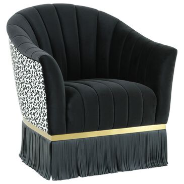 Tov Furniture Enid Swivel Chair in Black, , large