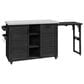 HOMLUX 78.3" Outdoor Kitchen Island with Foldable Grill Table in Black and Stainless Steel, , large
