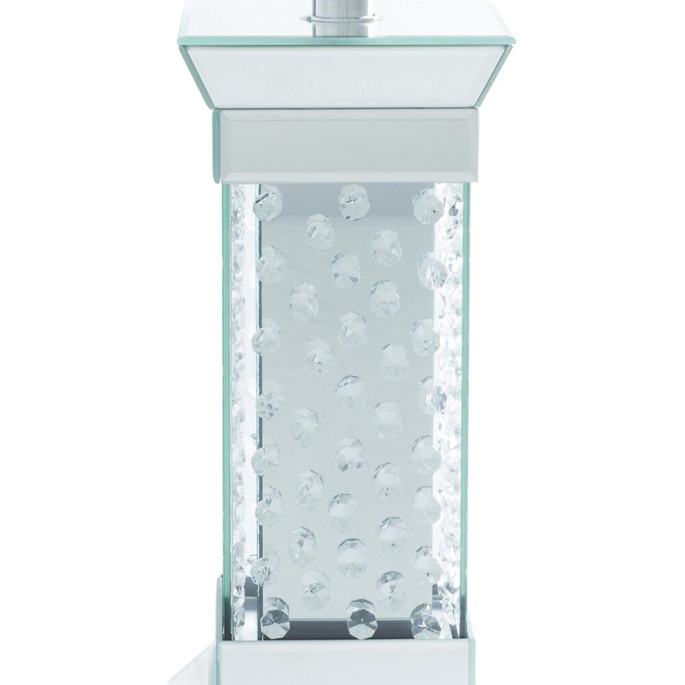 Maple and Jade Glam Table Lamp with Square Shade in Silver, , large
