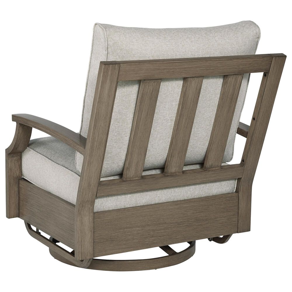 Ashley Rainier Ranch Swivel Glider Chair in Brown, , large