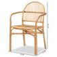 Baxton Studio Tugera Arm Chair in Natural Brown, , large