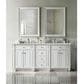 James Martin Vanities Bristol 72" Double Bathroom Vanity in Bright White with 3 cm Carrara White Marble Top and Rectangular Sinks, , large