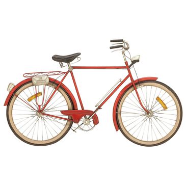 Maple and Jade 24" x 39" Bike Wall Decor in Silver, Black and Red, , large