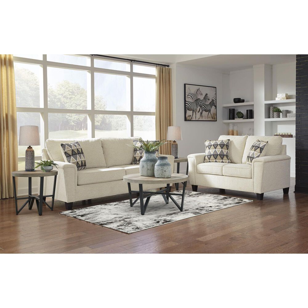 Ashley Abinger Stationary Sofa and Loveseat Set in Natural, , large