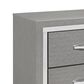 New Heritage Design Huxley King Upholstered Bed and Two Nightstands in Gray, , large