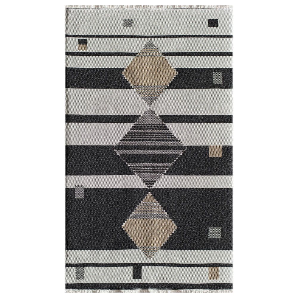 Rugs America Sloane Landlocked 2"6" x 8" Black and White Area Rug, , large