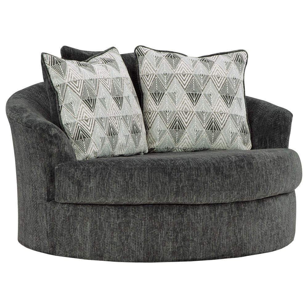 Ashley Biddeford Swivel Accent Chair in Shadow, , large