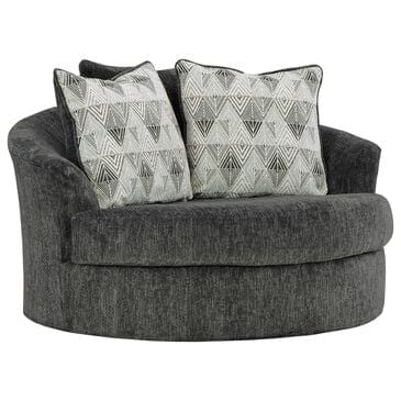 Signature Design by Ashley Biddeford Swivel Accent Chair in Shadow, , large
