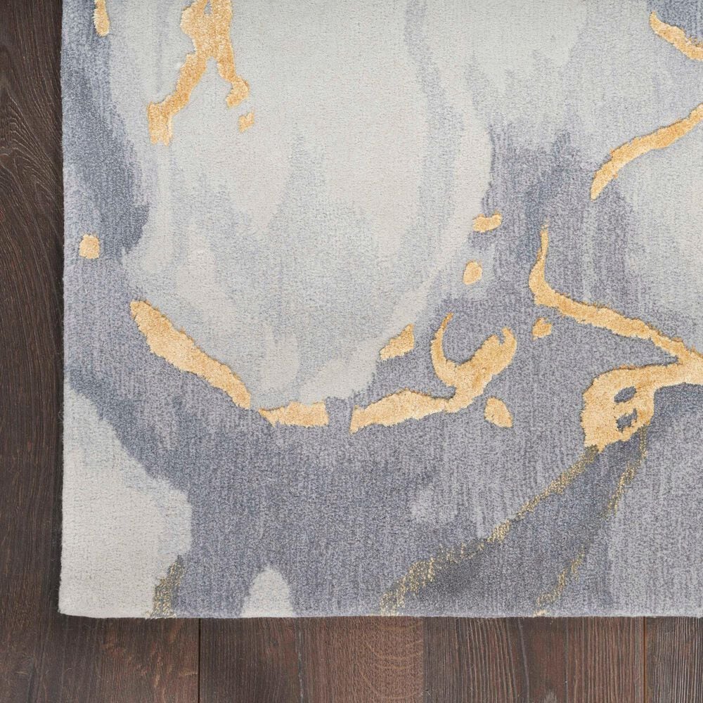 Nourison Prismatic PRS28 5&#39;6&quot; x 7&#39;5&quot; Grey and Gold Area Rug, , large