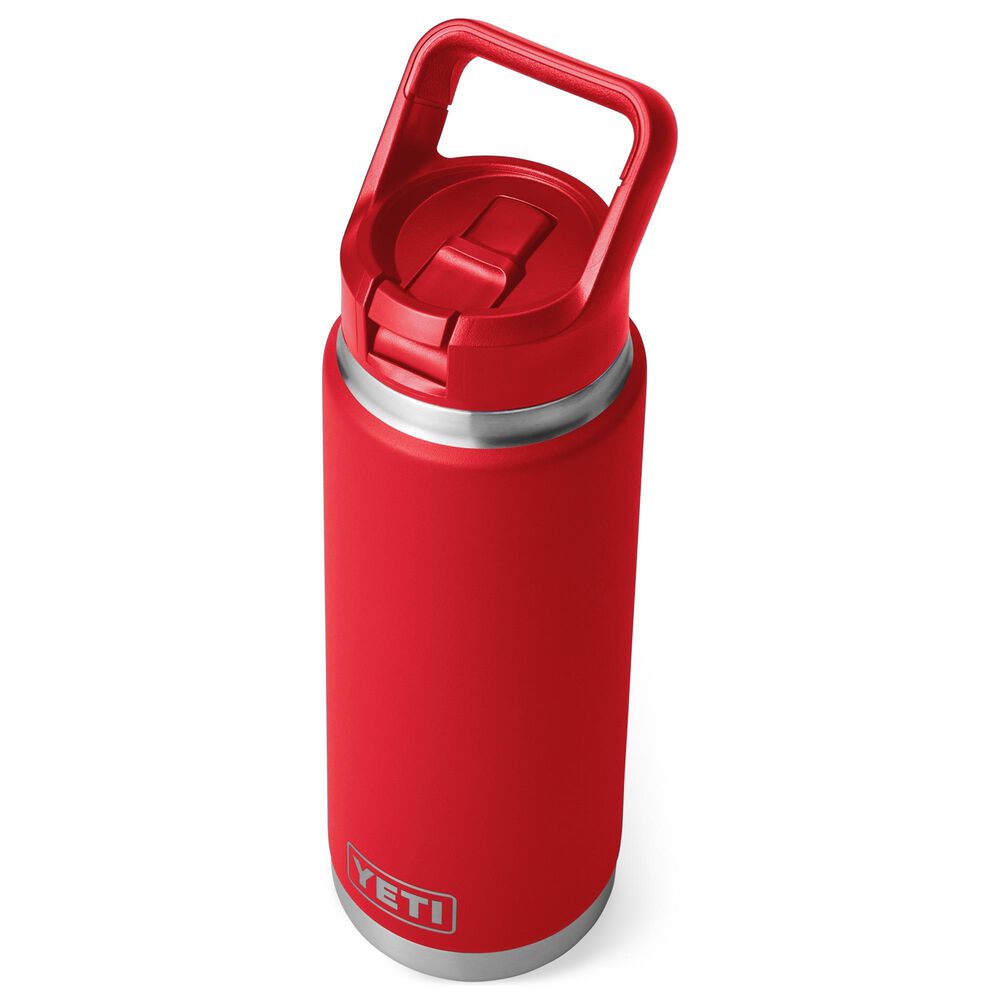YETI Rambler 26 Oz Water Bottle with Straw Cap in Rescue Red, , large