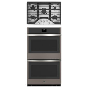 GE Appliances 2-Piece Kitchen Package with Fingerprint Resistant Slate 30" Smart Built-In Double Wall Oven and Stainless Steel 30" Gas Cooktop, , large