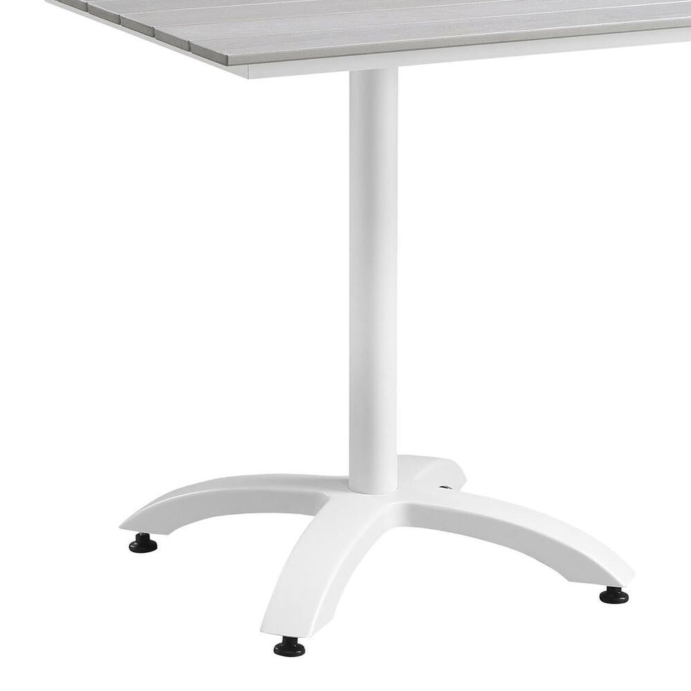 Modway Maine 3-Piece Outdoor Patio Bistro Set in White and Light Gray, , large