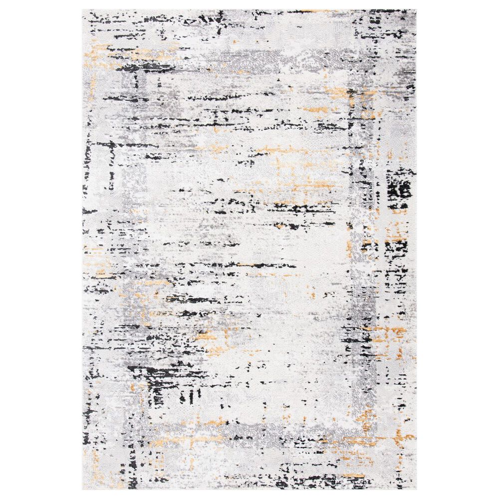 Safavieh Amelia AMA271 5'5" x 7'7" Grey and Gold Area Rug, , large