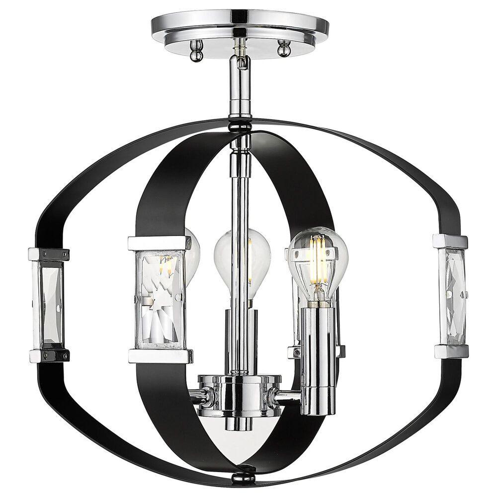 Golden Lighting Ariana 3-Light Semi-Flush in Chrome, , large