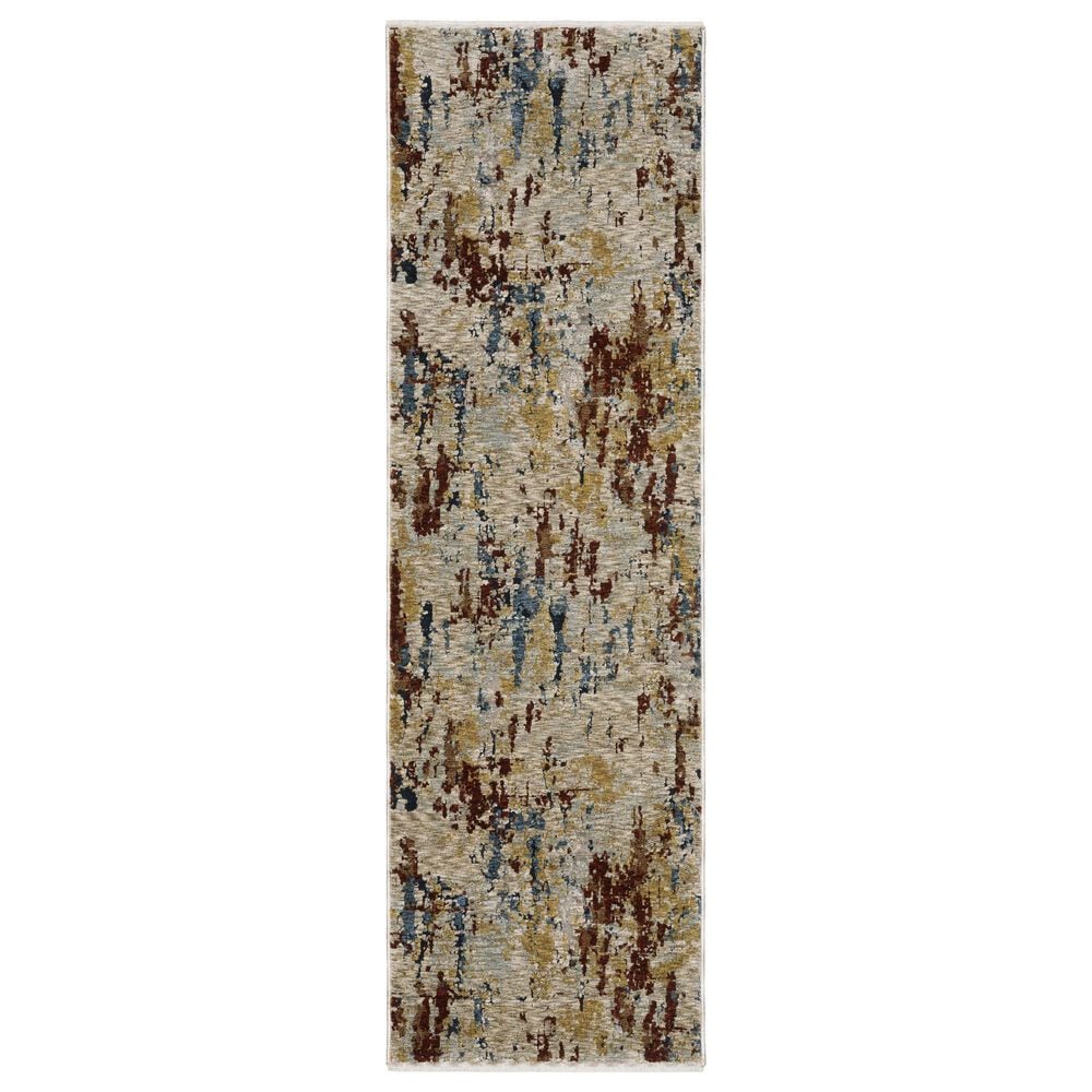 Oriental Weavers Capella Abstract Beige and Multicolor 2"3" x 7"6" Runner, , large