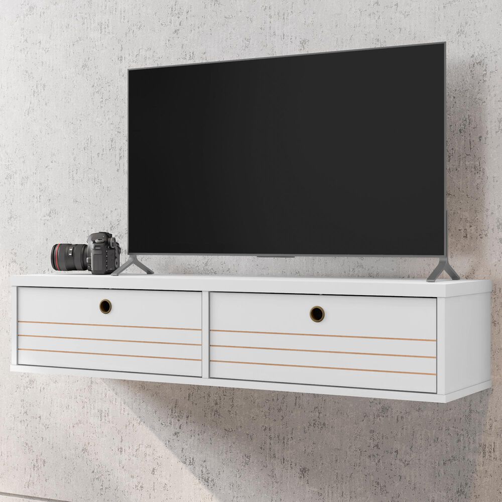 Manhattan Liberty 42.28" Floating Entertainment Center in White, , large
